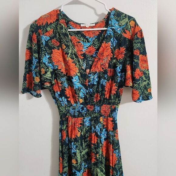 Anthropologie ABEL THE LABEL Midi Fantasy Tropical Dress Size S - Picture 3 of 10